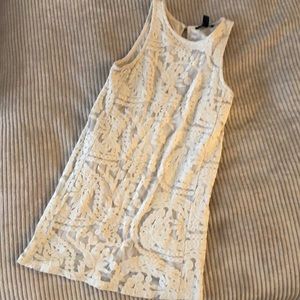 Cream lace mini dress